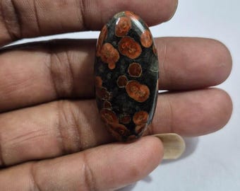 Handmade Peanut Obsidian Cabochon | Loose Gemstone, 18x35x5MM