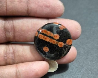 Handmade Round Peanut Obsidian Cabochon | Loose Gemstone (21.5x5mm)