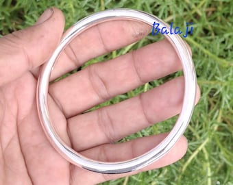 925 Sterling Silver Bracelet – Thick heavy Silver Bangle, Elegant Minimalist Design, Dainty Stackable Jewelry