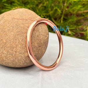 Bracciale rigido in rame massiccio da 5 mm – Bracciale artigianale in rame puro pesante, gioiello massiccio rustico minimalista boho