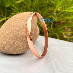 Bracciale rigido in rame massiccio – Bracciale artigianale in rame puro, polsino rustico pesante, gioiello massiccio minimalista