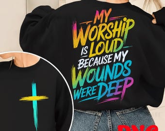 My Worship Is Loud Because My Wounds Were Deep PNG,Christian quote