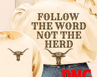Christian Cowboy Bull PNG, Faith Western Quote, Ranch Life Humor (Digital Download)