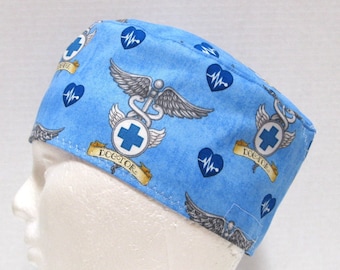 Mens Scrub Hat or Surgical Cap with Doctor Logo