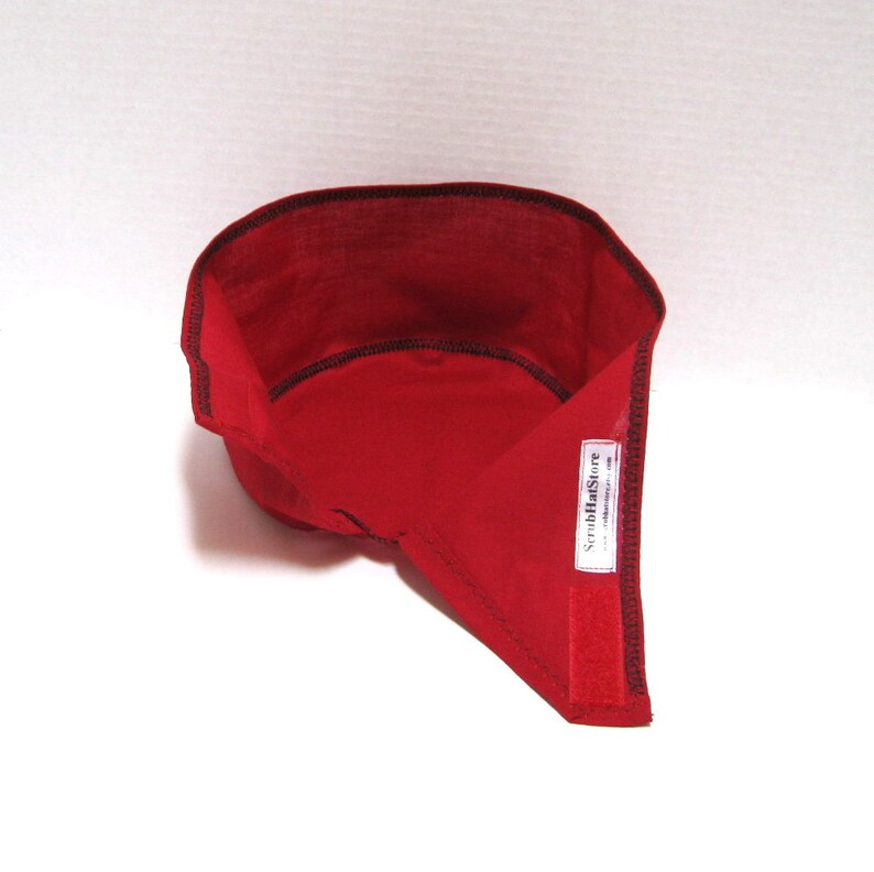 Mens Crimson Red Surgical Scrub Hat or Chefs Skull Cap image 5