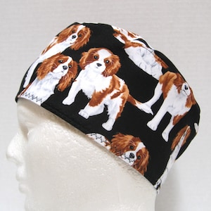 Scrub Cap for Veterinarian, Mens Scrub Hat, Surgical Cap with Spaniels