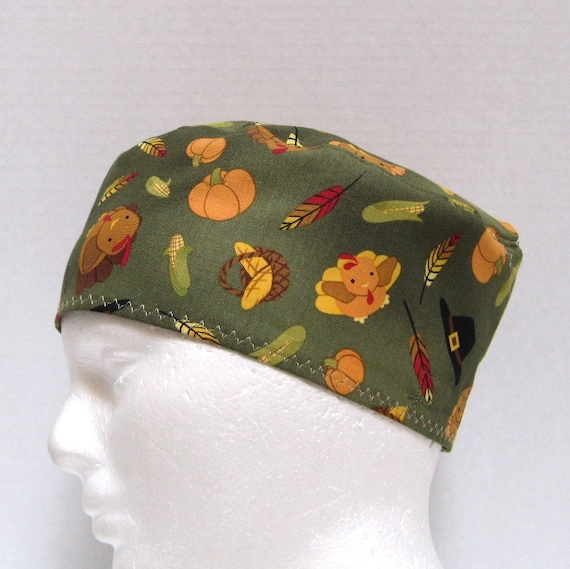 Mens Thanksgiving Scrub Hat Scrub Cap 