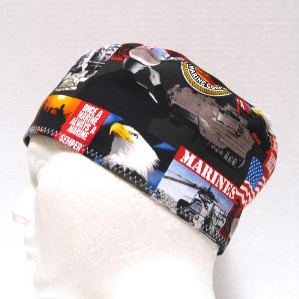 US Marines Mens Scrub Hat, Scrub Cap, Surgical Cap or Chemo Cap