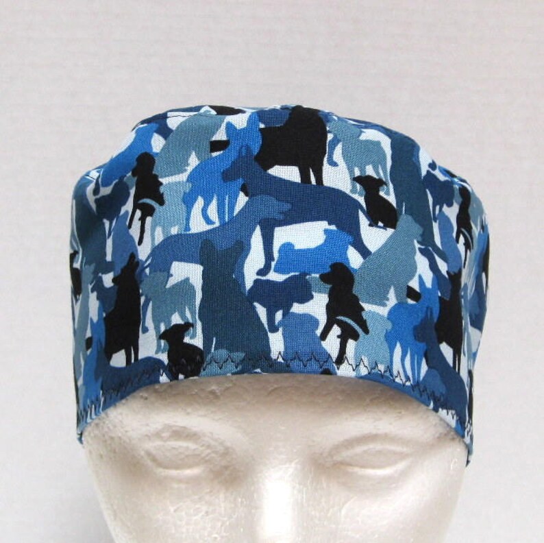 Mens Scrub Hat Veterinary Scrub Cap or Surgical Cap Blue Dog Etsy