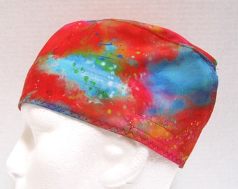 Scrub Hat, Surgical Cap or Scrub Cap with Bright Painted Desert Colors