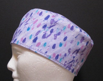 Surgical Scrub Hat or Chemo Hat Lavender and Purple