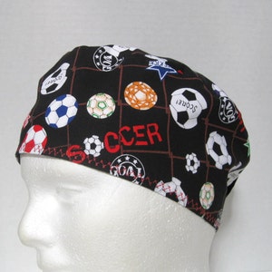 Mens Scrub Hat or Surgical Cap Soccer Balls