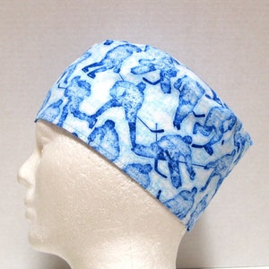 Surgical Cap or Mens Scrub Cap with Hockey Players