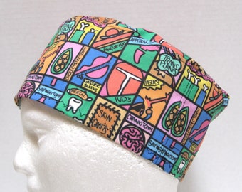 Scrub Cap for a Surgeon, Anesthetisrt, Surgery Nurse or Scrub Tech Featuring Guess the Surgeries