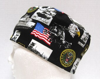 Gorro quirúrgico del ejército estadounidense: Gorro quirúrgico de algodón hecho a mano con diseño de calavera