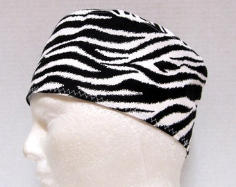 Unisex Surgical Scrub Cap or Chemo Cap Zebra Print