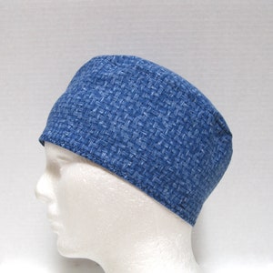 Mens Scrub Hat or Surgical Cap in Woven Shades of Blue