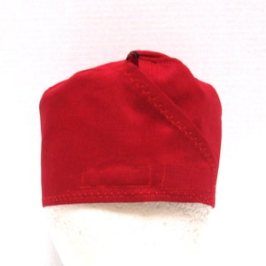 Mens Crimson Red Surgical Scrub Hat or Chefs Skull Cap image 3