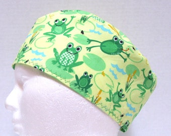 Surgical Cap, Scrub Hat or Chemo Cap Happy Frogs