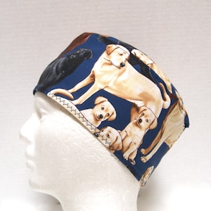 Veterinarian Scrub Hat, Mens Surgical Cap, Scrub Cap with Labradors