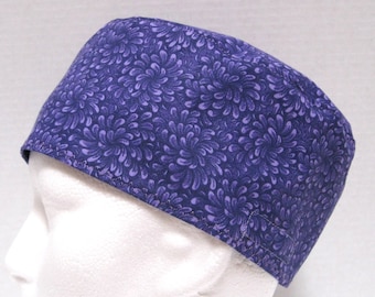 Scrub Hat, Scrub Cap or Surgical Cap in Purple and Lilac