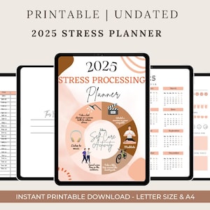Stress Management Journal for Personal Use | PDF Printable and Digital Use | Dealing with Stress Workbook | Stress Worksheet | Stress Reduce