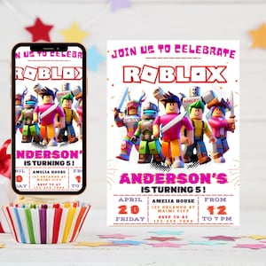 Roblox Birthday Invitation: Editable Game Party Template (Digital Download)
