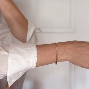 Handmade Textured Brass Cuff: Minimalist Stacking Bracelet