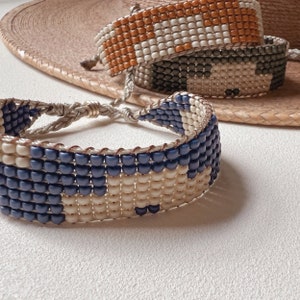 woven bead bracelet, loom bead bracelet, wide bracelet, adjustable bracelet, seed bead bracelet image 6