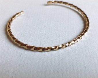 Brass Rope Cuff, Stacking Cuff Bracelet, Handmade Brass Bracelet, Minimal Cuff Bracelet, TWISTED CUFF