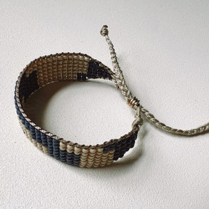 woven bead bracelet, loom bead bracelet, wide bracelet, adjustable bracelet, seed bead bracelet image 7
