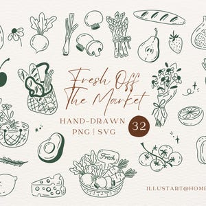 Fresh Off The Market Bridal Shower Clipart SVG PNG, Farmers Market Bachelorette For Invitations