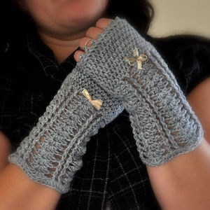 PATTERN ONLY PDF File romantic fingerless mittens, accessories, fingerless gloves, winter, how to make image 1