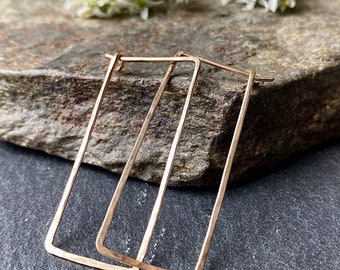 Rectangular Hammered Hoops