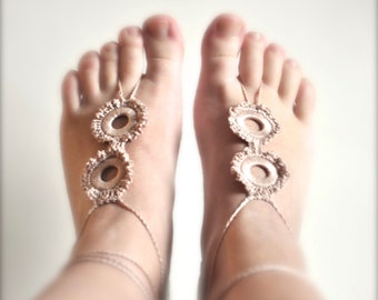 PATTERN ONLY (PDF File) - Circles barefoot crochet sandals, soleless, beach, accessories, how to make