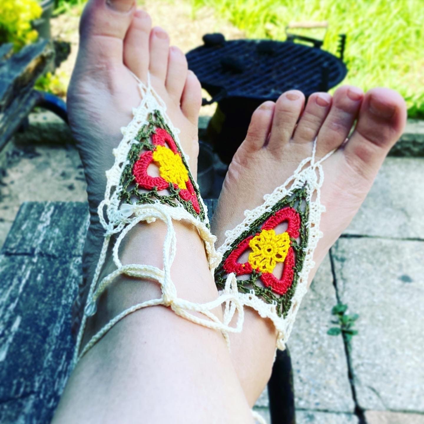 40 Gorgeous Patterns for Barefoot Sandals to Dress Your Feet 17 Crochet Pattern Boho Barefoot Sandals