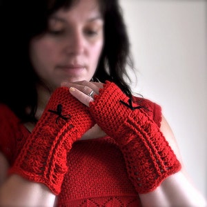 PATTERN ONLY PDF File romantic fingerless mittens, accessories, fingerless gloves, winter, how to make image 4