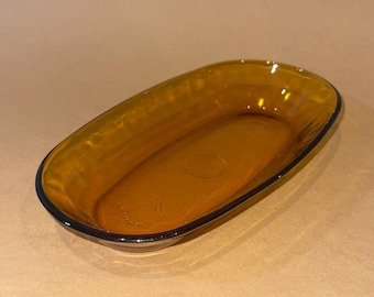 Plato Ovalado Duralex Vintage Vidrio Ámbar - 20,5 cm / 8.07 in - Hecho en España Vajilla Cristal Retro Fuente Mediana Cocina Mesa Aperitivo