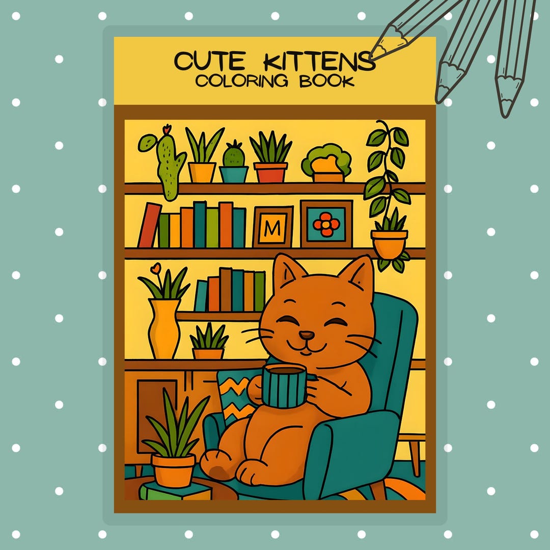 Kitten Coloring Book – 52 Page Printable Activity for Kids (PDF ...
