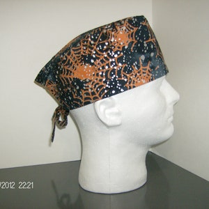Halloween Tie Dyed Spider Webs Unisex Surgical Scrub Cap