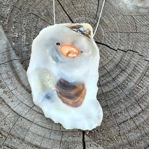 Natural Oyster Shell Necklace Handmade Real Shell Pendant Oyster Shell on Stainless Steel Wire Coastal Gift for Her Beach Bridal Gift