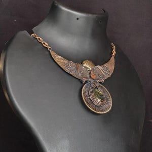 Golden Beryl Necklace Copper Wire Wrapped • Handmade Gem Jewelry • Adjustable Boho Pendant • Gift for Her • Crystal Healing Necklace image 3