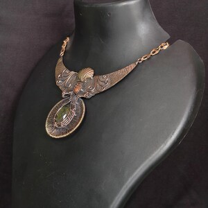 Golden Beryl Necklace Copper Wire Wrapped • Handmade Gem Jewelry • Adjustable Boho Pendant • Gift for Her • Crystal Healing Necklace image 4