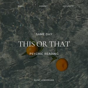 Diese oder jene psychische Lesung | Lenormand oder Cartomancy Karten | Klare Richtung zwischen zwei Optionen