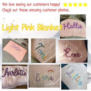 Custom Embroidered Baby Name Blanket - Personalised Newborn Gift for Baby Announcement & Baby Shower | Unique Baby Gift image 13