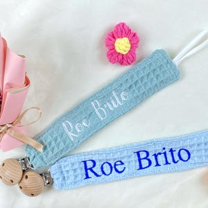 Pacifier Clips // Paci Clip, Monogram Pacifier Clip, Pacifier Holder, Embroidered Custom Name, Personalized Baby Gift, Baby Girl, Baby Boy