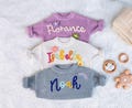 Embroidered Name Baby Sweater, Personalized Baby Name Knit Sweater, Hand Embroidered Knit Jumper, First Birthday Gift, Baby Shower Gifts
