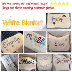 Custom Embroidered Baby Name Blanket - Personalised Newborn Gift for Baby Announcement & Baby Shower | Unique Baby Gift image 2