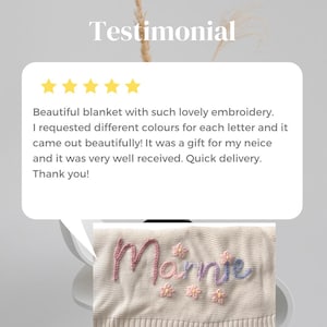 Custom Embroidered Baby Name Blanket - Personalised Newborn Gift for Baby Announcement & Baby Shower | Unique Baby Gift image 12