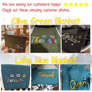 Custom Embroidered Baby Name Blanket - Personalised Newborn Gift for Baby Announcement & Baby Shower | Unique Baby Gift image 14